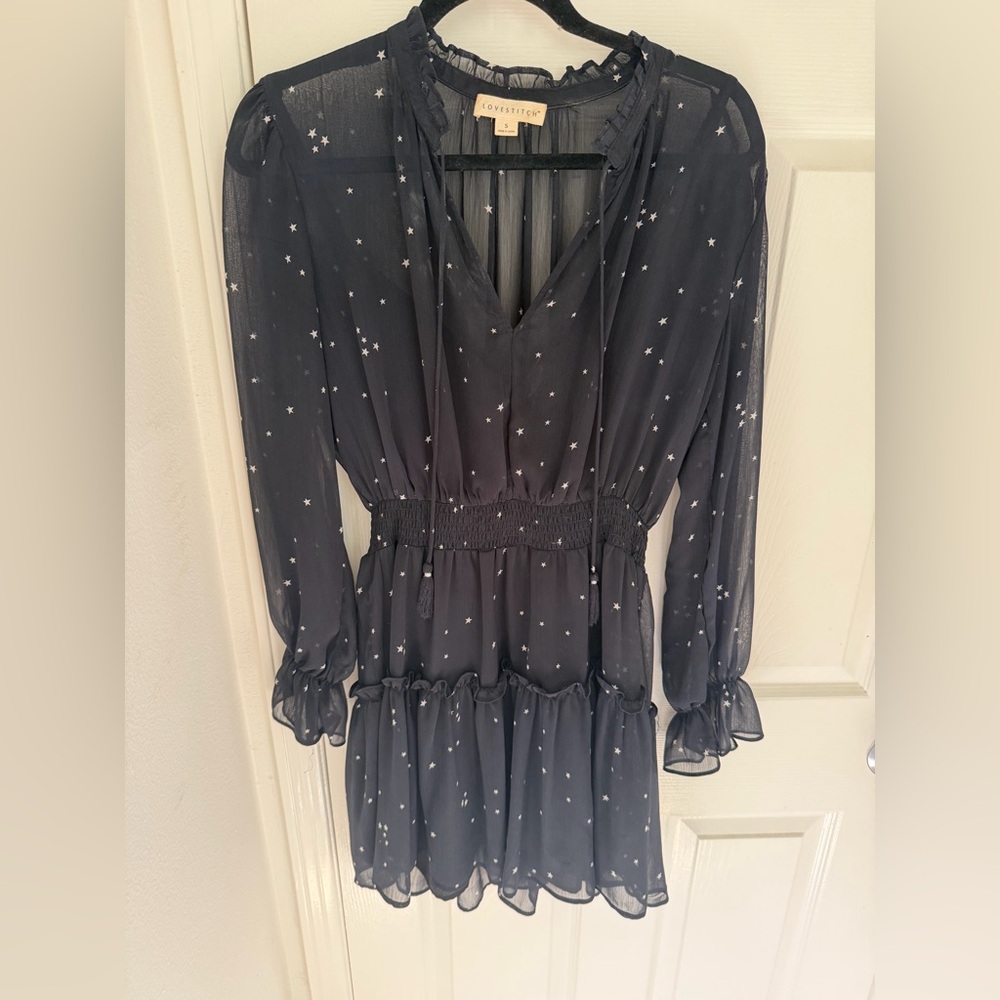 Black Star Print Dress